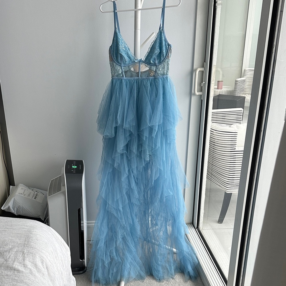 For Love And Lemons Blue Backless Dress
